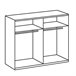 Armario 2 puertas correderas 1 puerta espejo + 1 puerta roble - L180 cm Beige