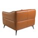 Sillón tapizado en piel con capitoné Marron Claro