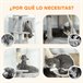 Árbol para Gatos Aglomerado de Madera, Felpa PawHut Gris