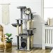 Árbol para Gatos Aglomerado de Madera, Poliéster, Sisal PawHut Gris