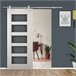 Kit Instalacion Puerta Corredera Acero Inoxidable HOMCOM 2 Plateado