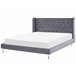 Beliani Cama con somier Terciopelo FORBACH 194x218 Gris