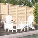 2 Sillas de jardín Adirondack con reposapiés y mesa Blanco