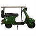 Barra botellero moto vespa de metal y madera Verde