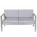 Beliani Banco Aluminio SALERNO 142x70 Gris Claro
