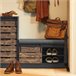 Banco Zapatero con Puerta corrediza de Granero FSR120-HG SoBuy Gris