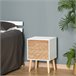 Mesita de Noche MDF y madera maciza HOMCOM 40 Blanco