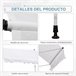 Toldo Manual Retráctil Metal, Aluminio, Poliéster Outsunny 300x150 Blanco