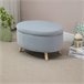 Otomano Puff Poliéster, Espuma, Madera de Caucho HOMCOM 71x51 Gris