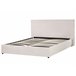 Beliani Cama con almacenaje Terciopelo LAVAUR 183x210 Blanco/ Beige