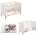 Cuna colecho Umami + Barandillas + 4 ruedas Blanco/ Madera