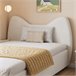 Cama con almacenaje de terciopelo Beige