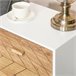 Mesita de Noche MDF y madera maciza HOMCOM 40 Blanco