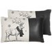 Beliani Cojín decorativo SVEN 30x50 Blanco/ Negro