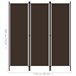 Biombo - Separador Divisor de 3 paneles Marron
