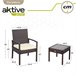 Conjunto muebles terraza con sillones y mesita ratán Aktive Negro
