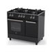 ALPHA Cocina de Gas VULCANO ELITE PRO-90PB Portabombonas Cristal Negro, Wok, Ventilador y Temporizador. *Alta Gama** Negro