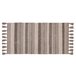 Alfombra de algodón a rayas 120x60 Marron