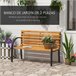 Banco de Jardín Acero, Madera de Pino Outsunny 122x60 Marron