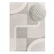 Alfombra geométrica con relieve FLORA - ATTICGO 133x190 Blanco/ Plateado
