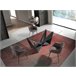 Mesa comedor rectangular cristal templado y acero negro Transparente
