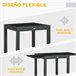 Mesa de Jardín Aluminio, Vidrio templado Outsunny 160x80 Negro