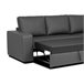 Chaise longue reversible piel sintética con cama HARRY Gris