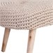 Banqueta de madera y algodón Beige