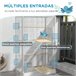 Jaula para Pájaros Acero, Madera de Abeto PawHut Blanco