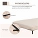 Sofá Cama Poliéster con Tacto de Lino, Madera de Caucho HOMCOM Crudo