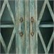 Aparador de madera y cristal con 4 puertas Azul