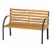 Banco de Jardín Acero, Madera de Pino Outsunny 122x60 Marron