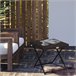 Mesa Cuadrada Plegable Ratán PE, Acero Outsunny 40x40 Marron