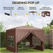 Carpa Plegable Acero, Tela Oxford Outsunny Marron