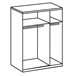 Armario 2 puertas correderas, 1 de ellas con espejo - L135 cm Gris