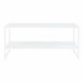 Mesa de centro Ruokolahti con estante acero [en.casa] 43x102 Blanco