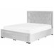 Beliani Cama con almacenaje Terciopelo LIEVIN 165x217 Azul Marino