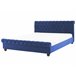 Beliani Cama con somier Terciopelo AVALLON 192x233 Azul Marino