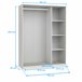 Armario Grande Tibet 3 Puertas Correderas 150 Blanco