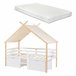 Cama infantil Surnadal con colchón pino Cama infantil Surnadal con colchón pino Blanco/ Madera