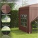 Carpa Plegable Acero, Tela Oxford Outsunny Marron