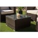 Sofa Chaise Longue + Sillon + Mesa de Ratan PE Marron