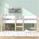 Cama alta infantil de madera de pino 198x97 Blanco/ Madera