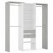 Armario vestidor Mayo 2 cajones, blanco y gris, 179 cm Ancho Blanco/ Gris