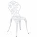 [casa.pro] Set bistro aluminio fundido mesa + 2 sillas Blanco