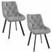 2x Silla tapizada capitoné de terciopelo SJ.33 Beige