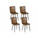 4 sillas de estilo escandinavo retro Marron