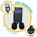 Carro plegable playa c/ruedas especial arena con carga 50 kg Aktive Negro