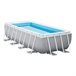 Piscina elevada rectangular prism frame intex con depuradora Gris