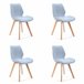 4x silla tapizada SJ.0159 Azul